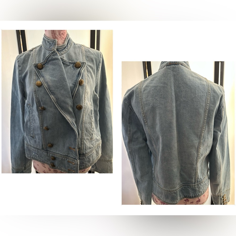 Free People Military Style Denim Jacket